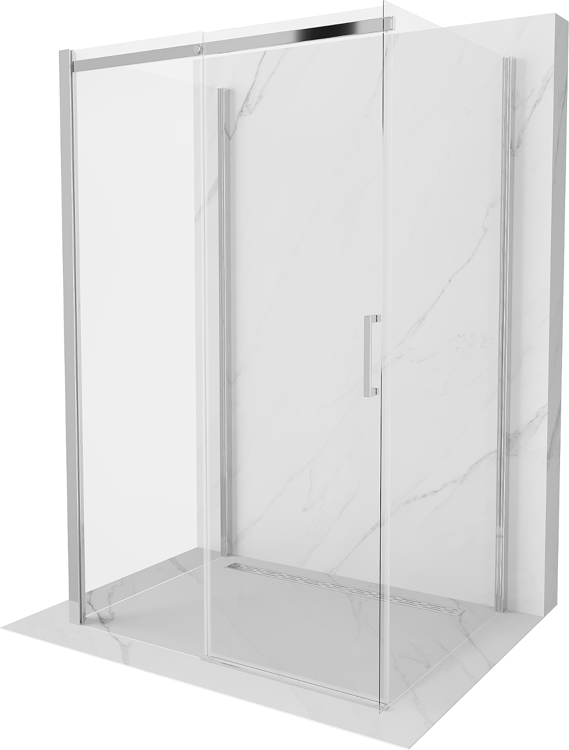 Mexen Omega-3S kabina prysznicowa 3-ścienna, rozsuwana 100 x 80 cm, transparent, chrom - 825-100-080-01-00-3S